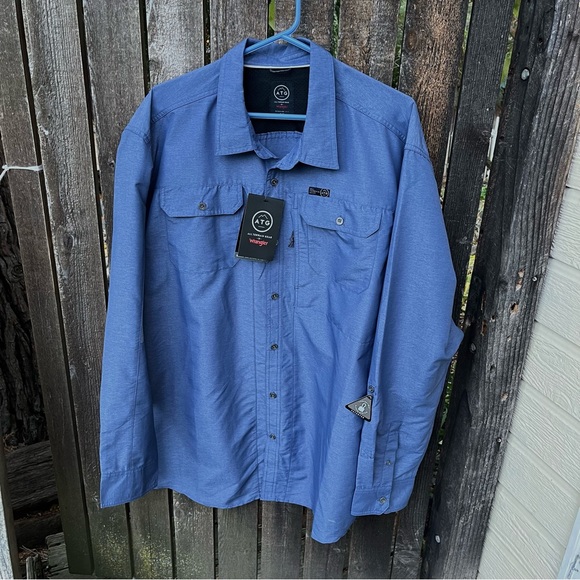 Wrangler Men’s ATG Regular Fit Long Sleeve Button Down Shirt NWT Sz 2XT - Picture 8 of 16